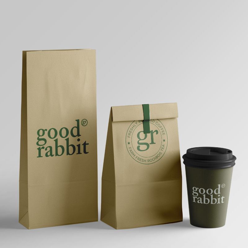 Dark blend 250g bag on table